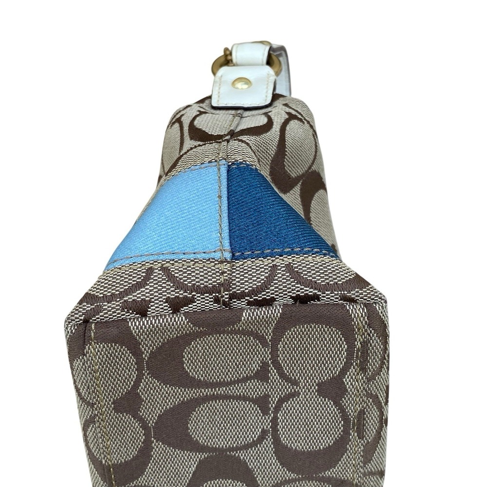 Coach Signature Multi-Color Stripe Shoulder Bag 40540 Top Handle‎ Pouch - Picture 8 of 16